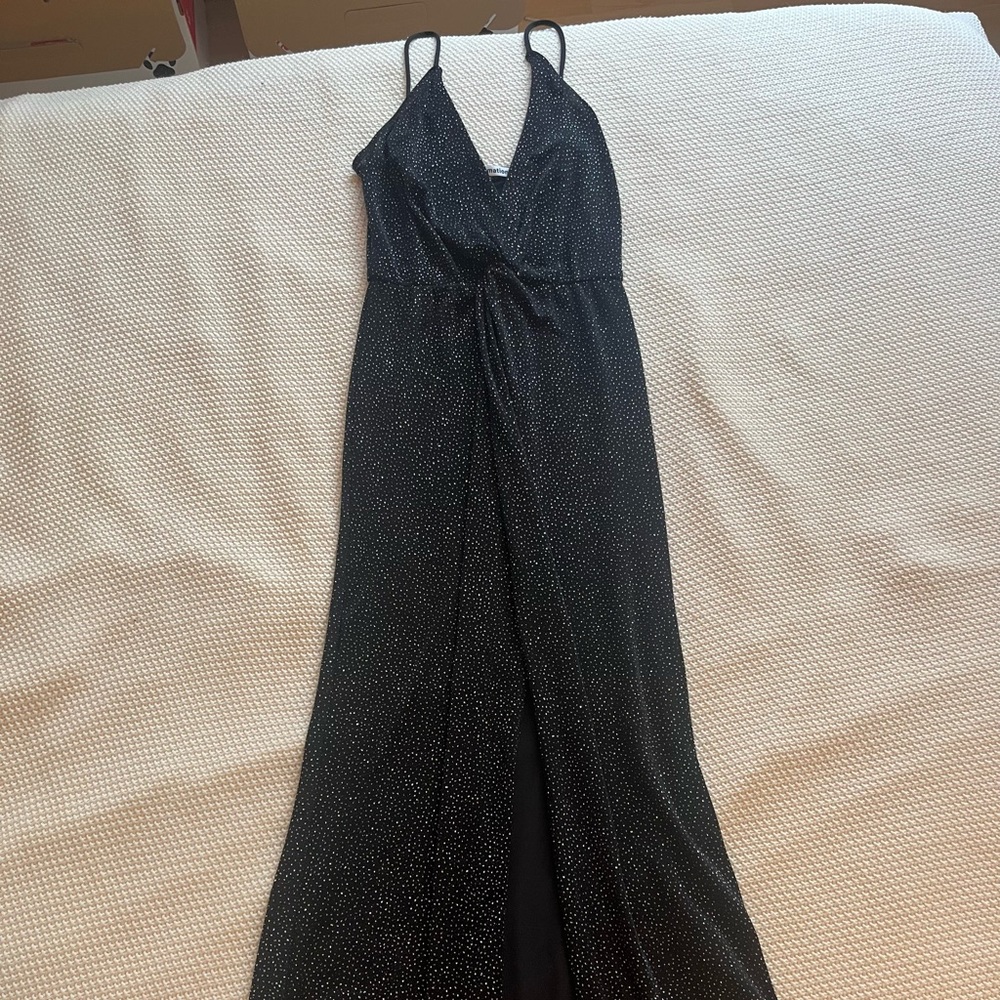 Reformation Black Deep V Evening Dress Size M